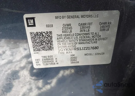 2018 Cadillac Xt5 Premium Luxury from USA, damaged, VIN 1GYKNFRS1JZ217680